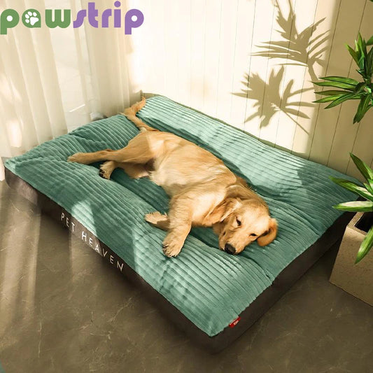 Large Dog Bed Soft Thicken Corduroy Pet Sleeping Mat Non-slip Oversize Pet Kennel Winter Warm Detachable Dogs Sofa Pet Supplies