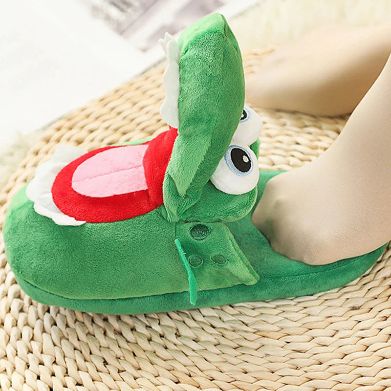 Cartoon Crocodile Cotton Slippers Moving Funny Walking with Open Mouth and Dancing Warm Comfortable Christmas Gift Kids Girl Boy