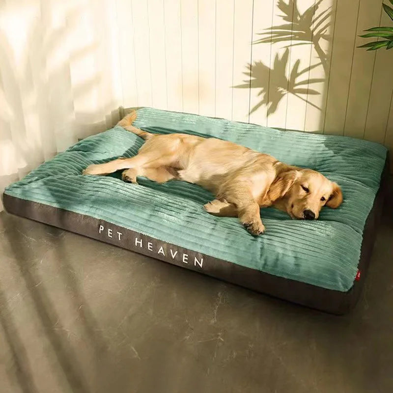 Large Dog Bed Soft Thicken Corduroy Pet Sleeping Mat Non-slip Oversize Pet Kennel Winter Warm Detachable Dogs Sofa Pet Supplies